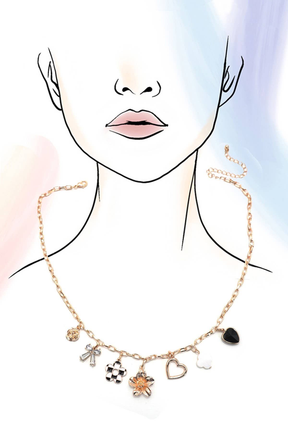 Checkered Charm Necklace