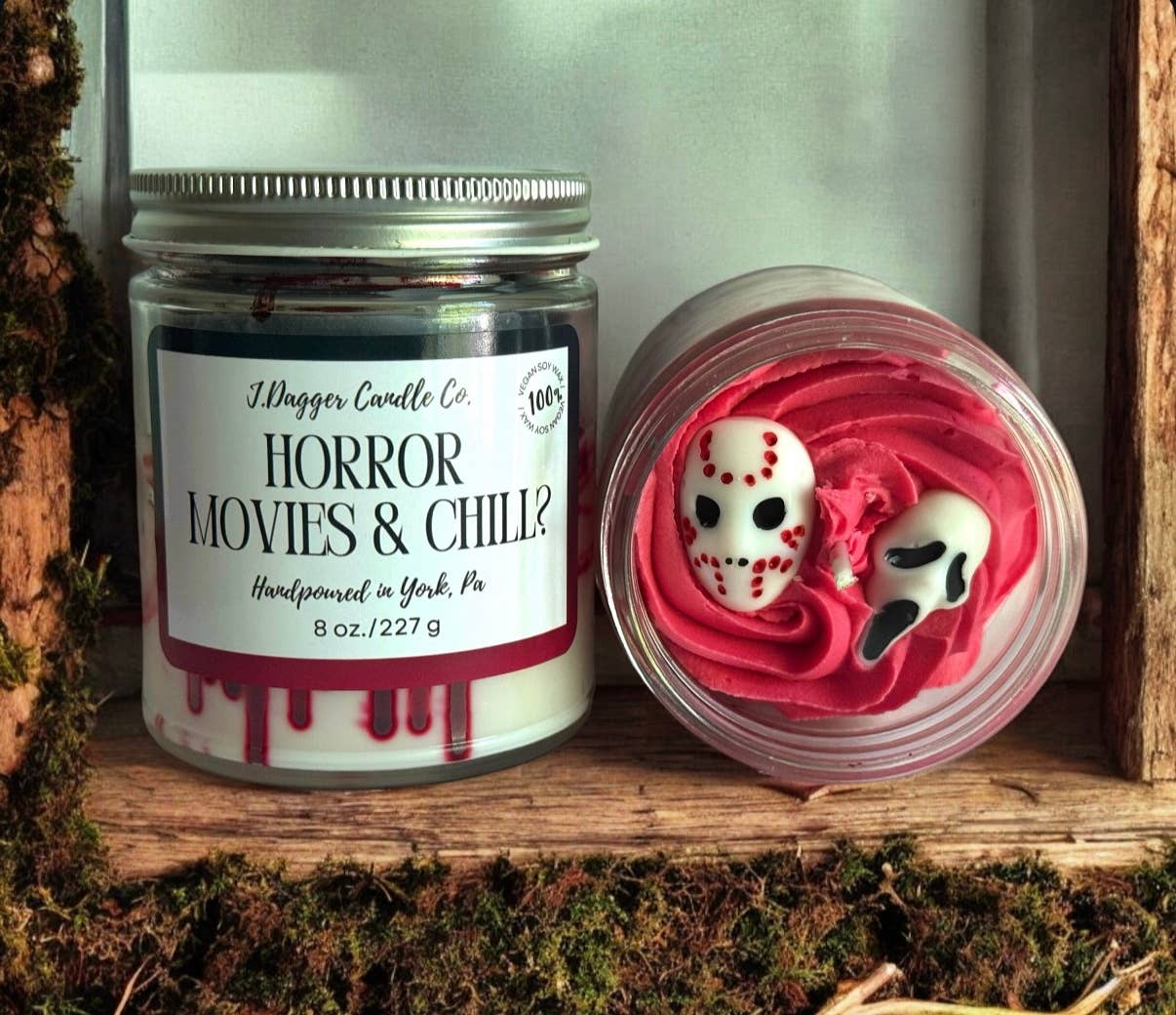 8oz. Horror Movie Themed Halloween Soy Dessert Candle