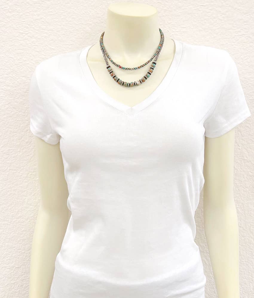17" 2-strand Navajo Gemstone Necklace