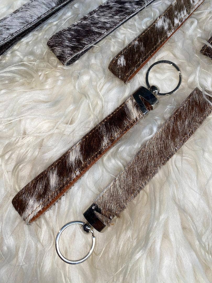 Cowhide Keychain Wristlet