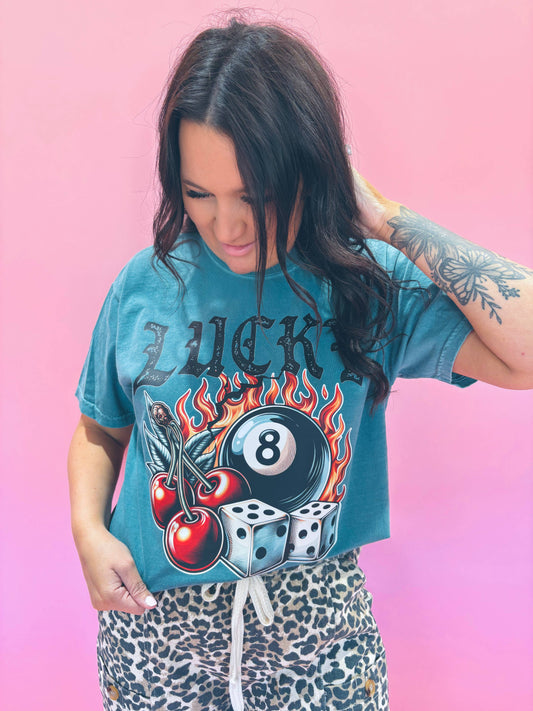 Lucky 8Ball Print Graphic Tee