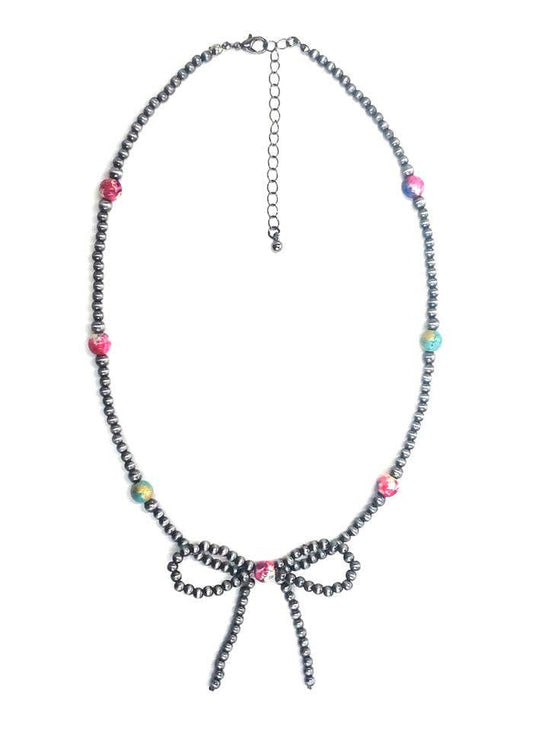 Western Navajo Pearl Ribbon Necklace