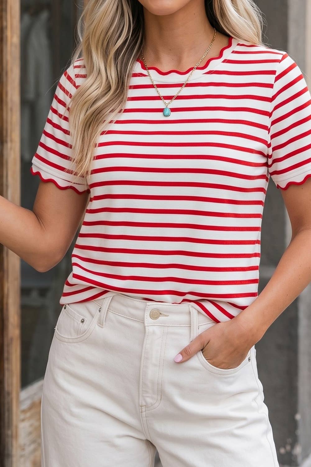 Rowen Scalloped Top