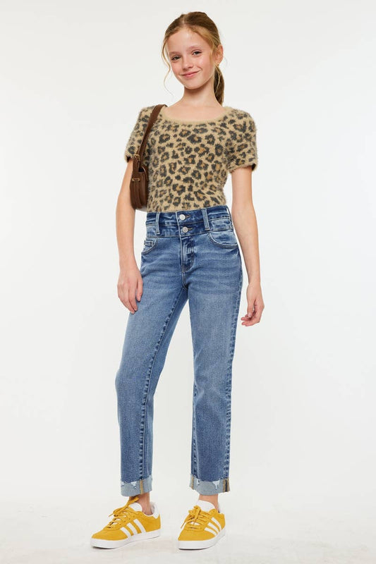 YOUTH HIGH RISE SLIM STRAIGHT JEANS