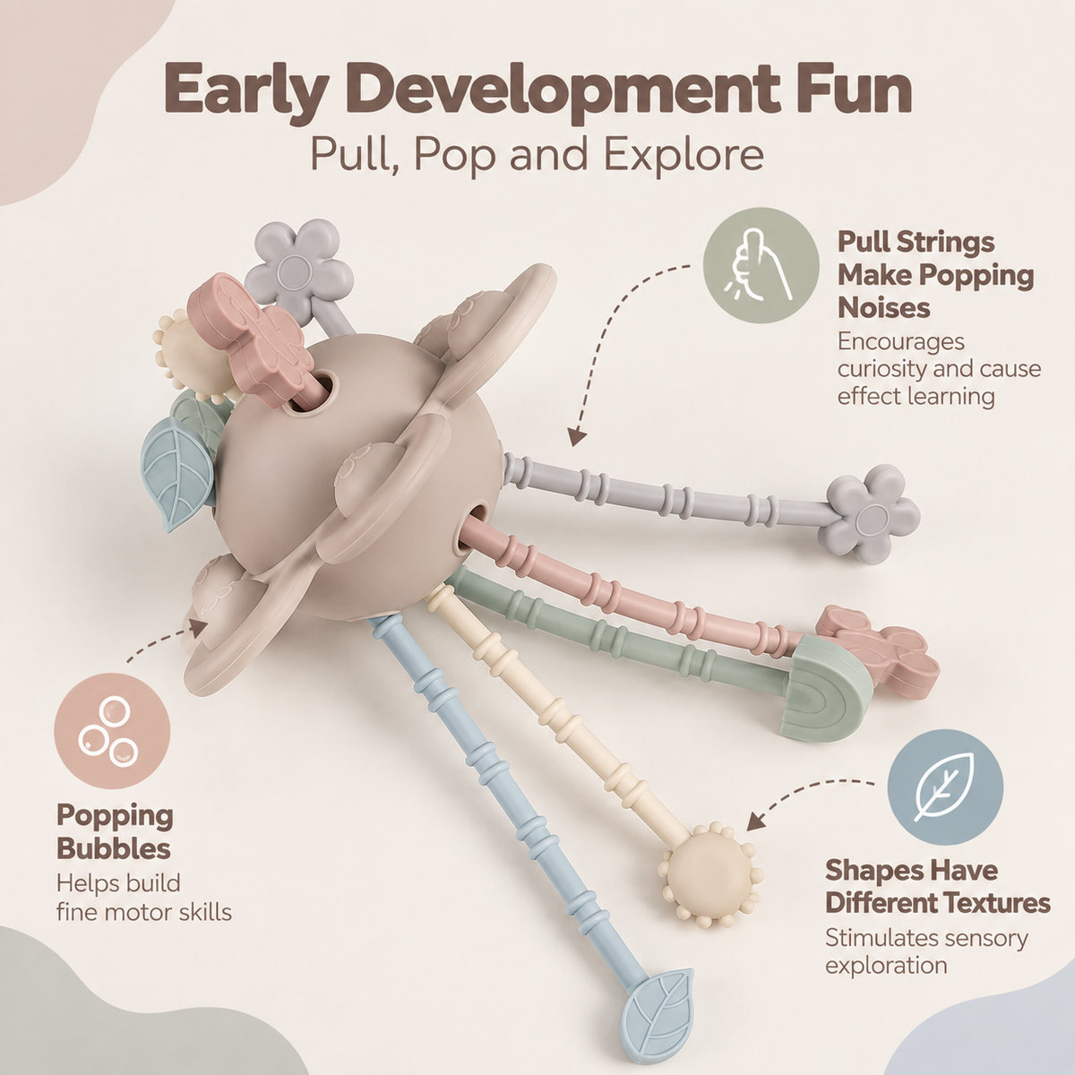 Ali+Oli Montessori Multi-Sensory Pull & Pop Toy – 18M+