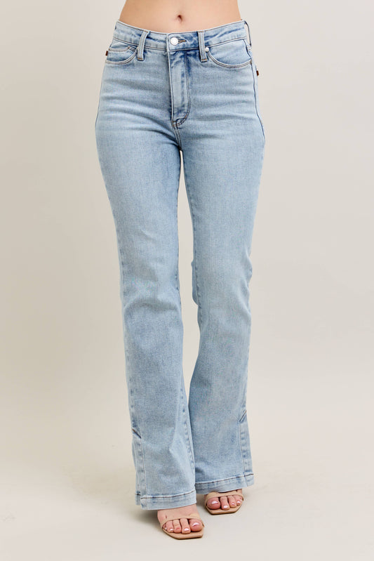 Judy Blue Tummy Control Vintage Wash Side Slit Slim Boot