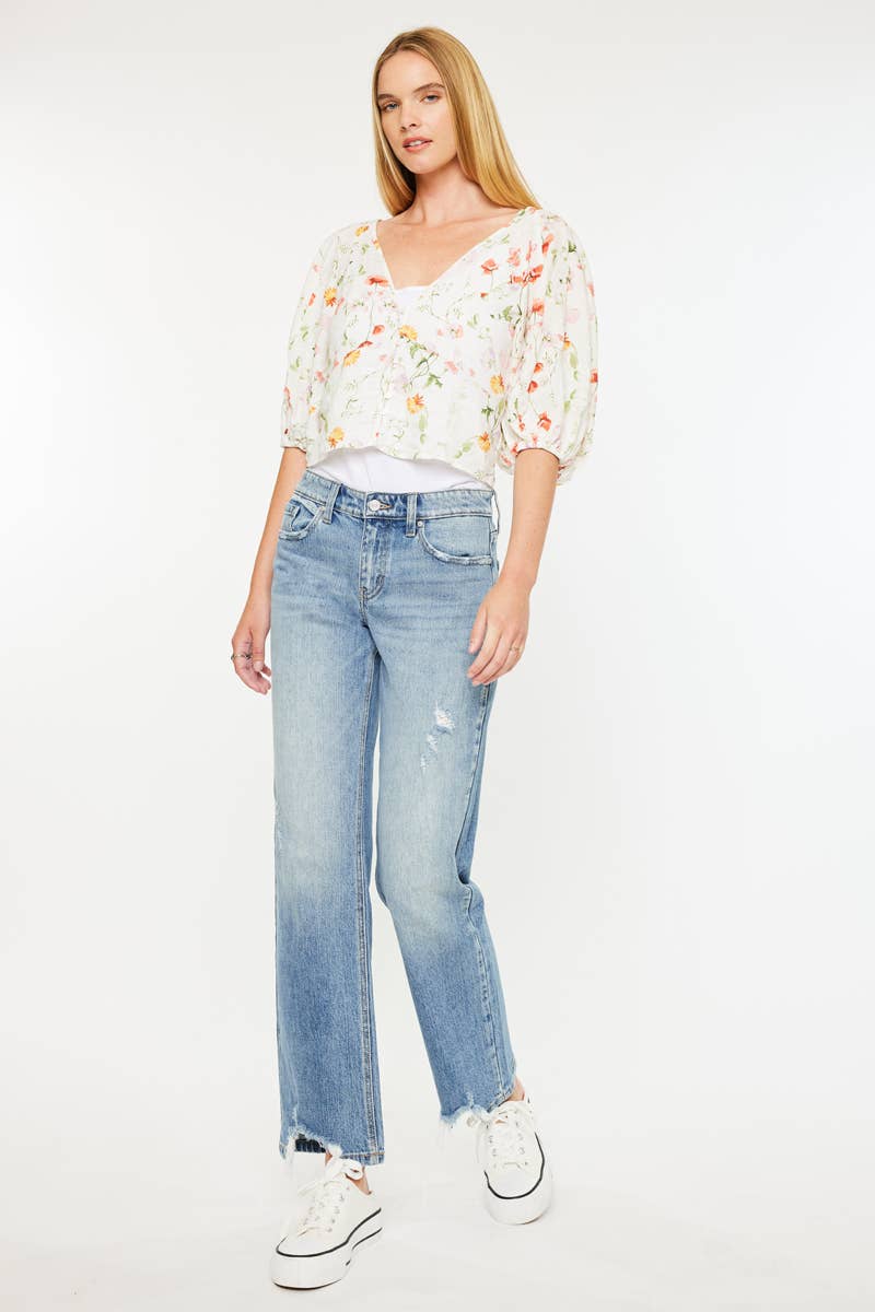 KANCAN MID RISE TRUE STRAIGHT JEANS
