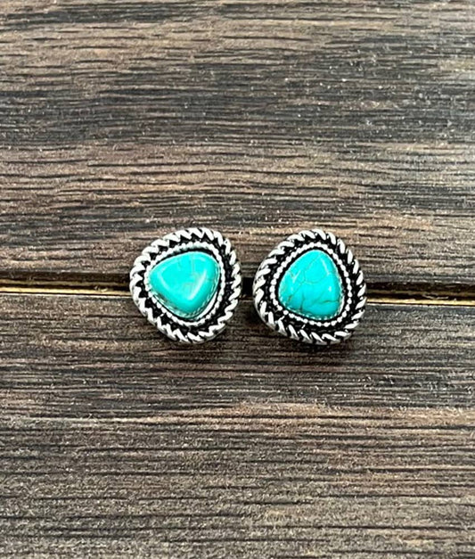 Irregular Turquoise Stud Earrings