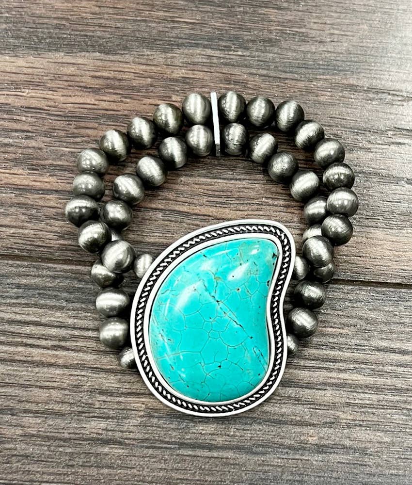 2-strand Navajo Turquoise Stretch Bracelet