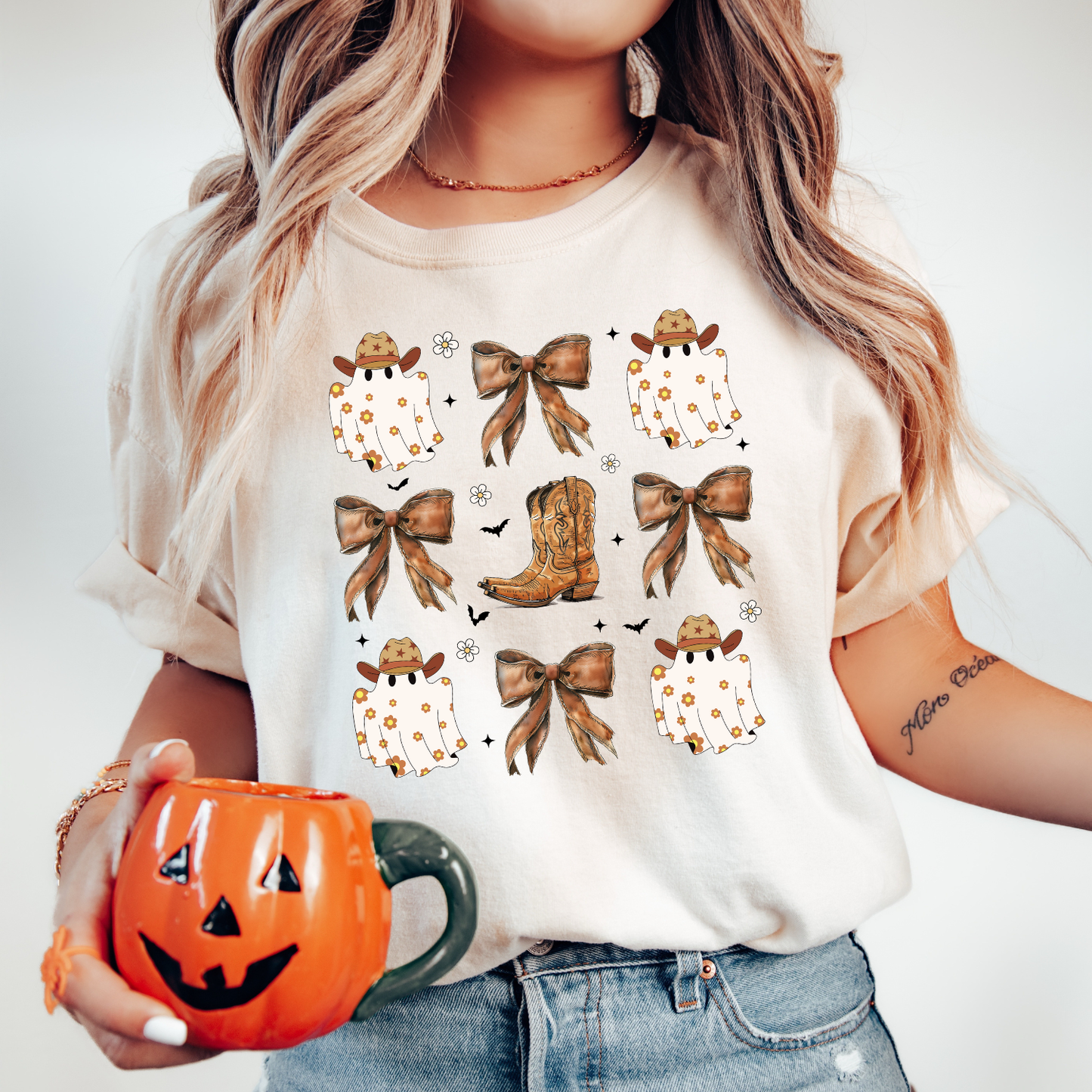 Western Halloween Ghost Graphic tee
