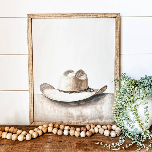 Cowboy Hat Art Print Wood Sign