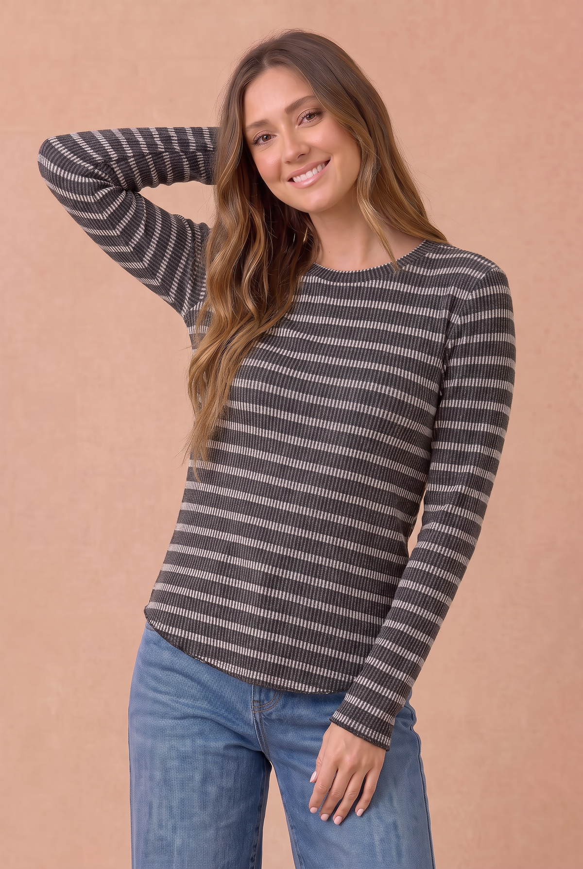 Striped Ribbed Knit Top