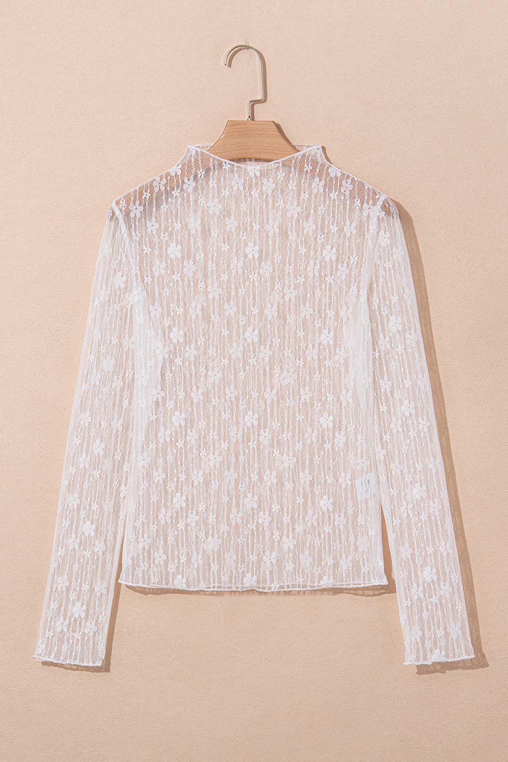 White Sheer Floral Lace Top