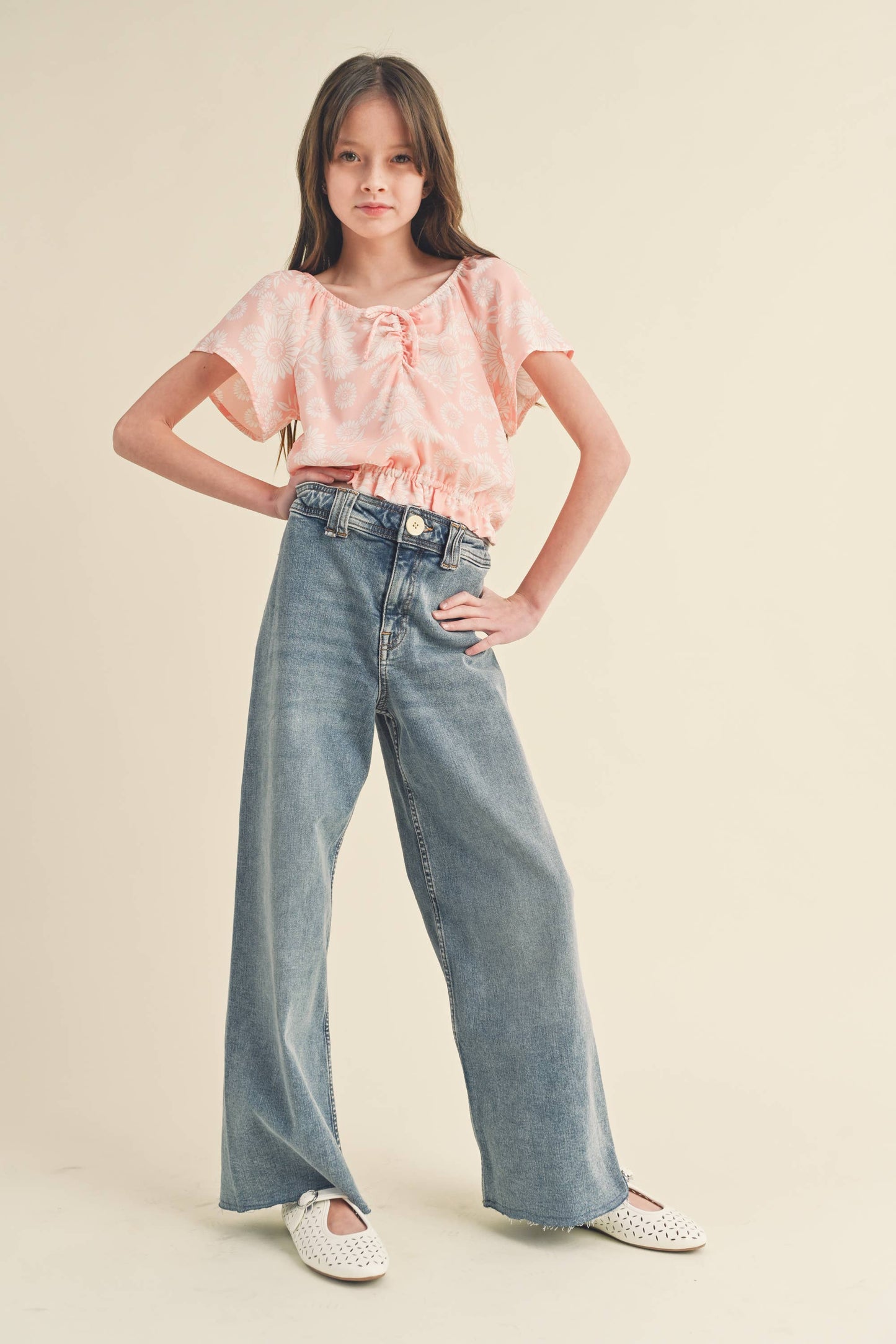 Tween Girl's  Cinched Front Top