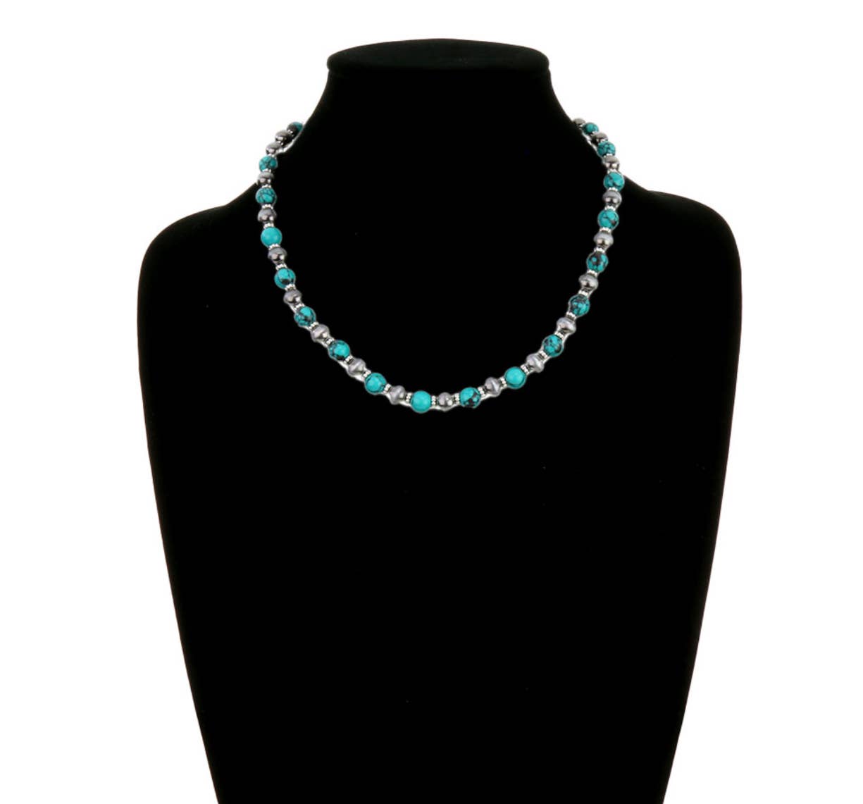 Western Navajo Style Pearl and Bead 18” Necklace