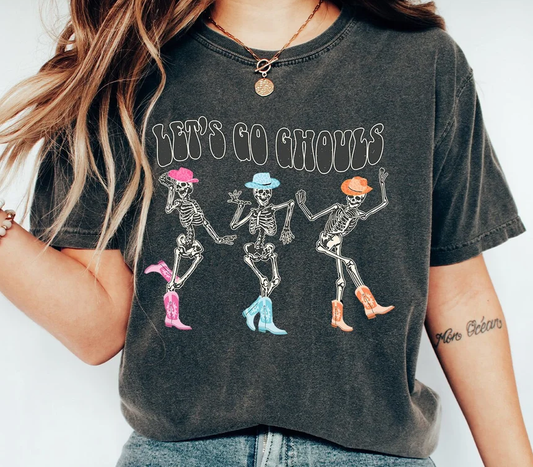 Let's Go Ghouls Shirt, Skeleton Cowboy Shirt