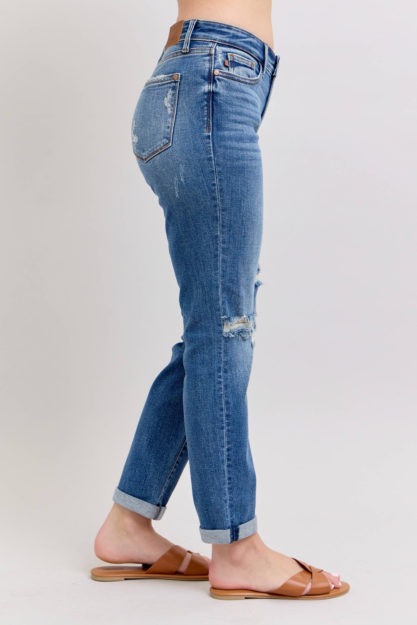 Judy Blue Vintage Wash Boyfriend Fit W/ Destroy
