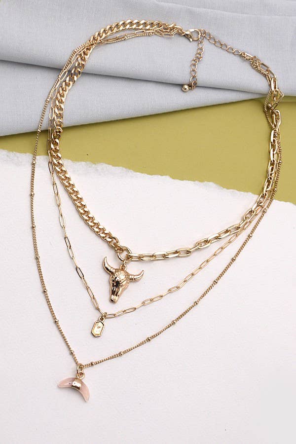 BULL HORN MULTI LAYER NECKLACE