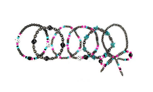 6 Strand Navajo Pearl Stretch Bracelet