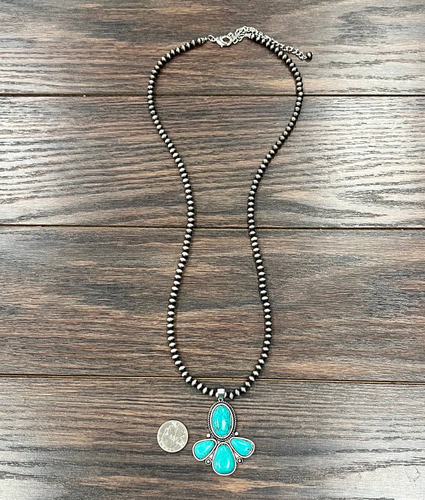 30" 6mm Navajo Turquoise Necklace
