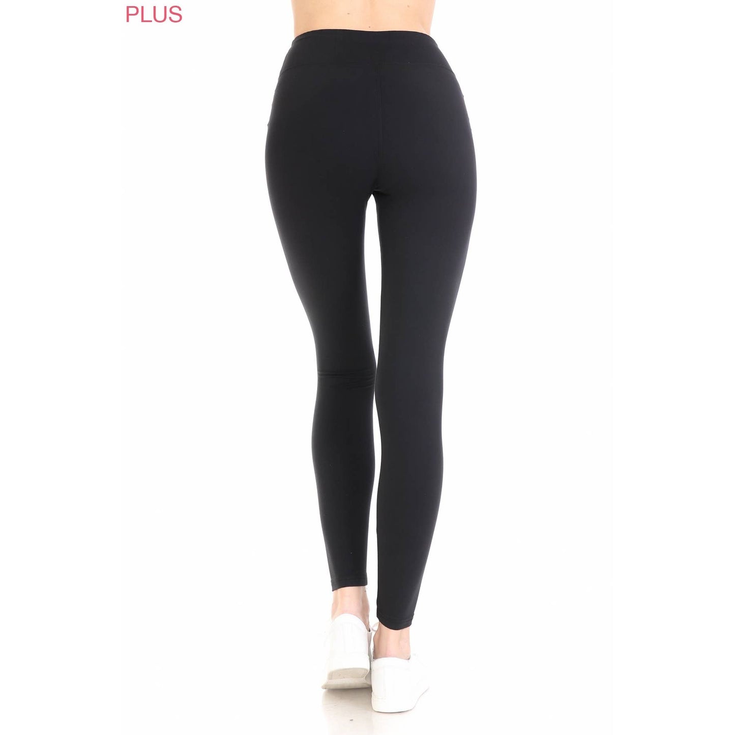Plus Size 3" Yoga Band Premium Solid Activewear Leggings
