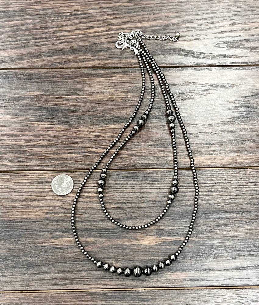 26" 2-strand Polish Navajo Bead Necklace