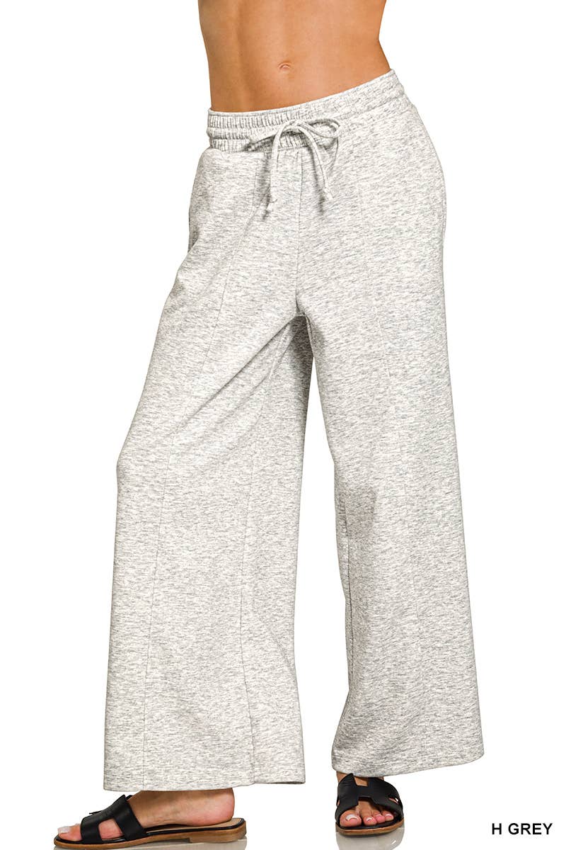 Scuba Drawstring Wide Leg Pants w/ Pockets