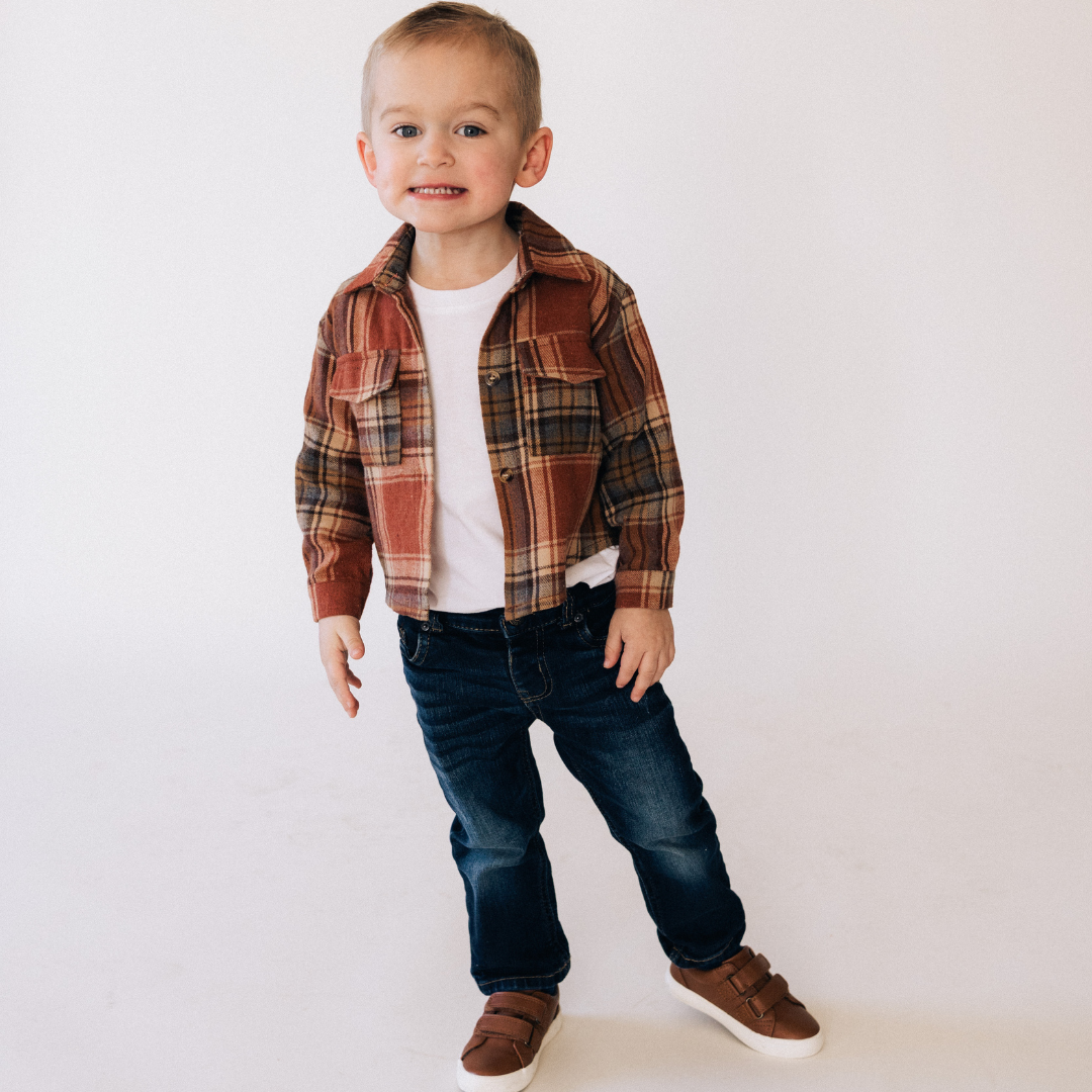 Boy's Lightweight Rust Flannel