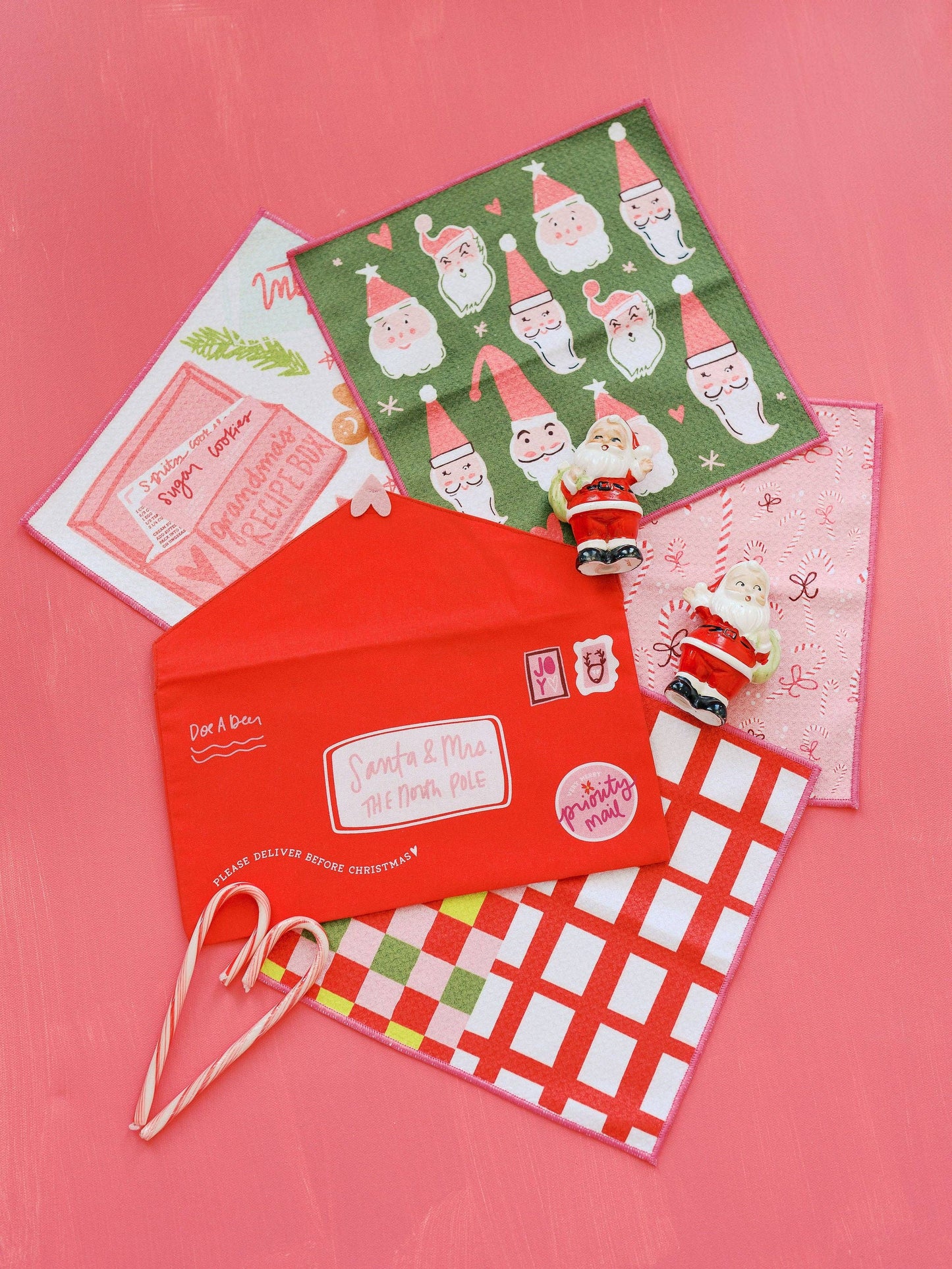 Letters to Santa Waffle Cloths - Set of 4