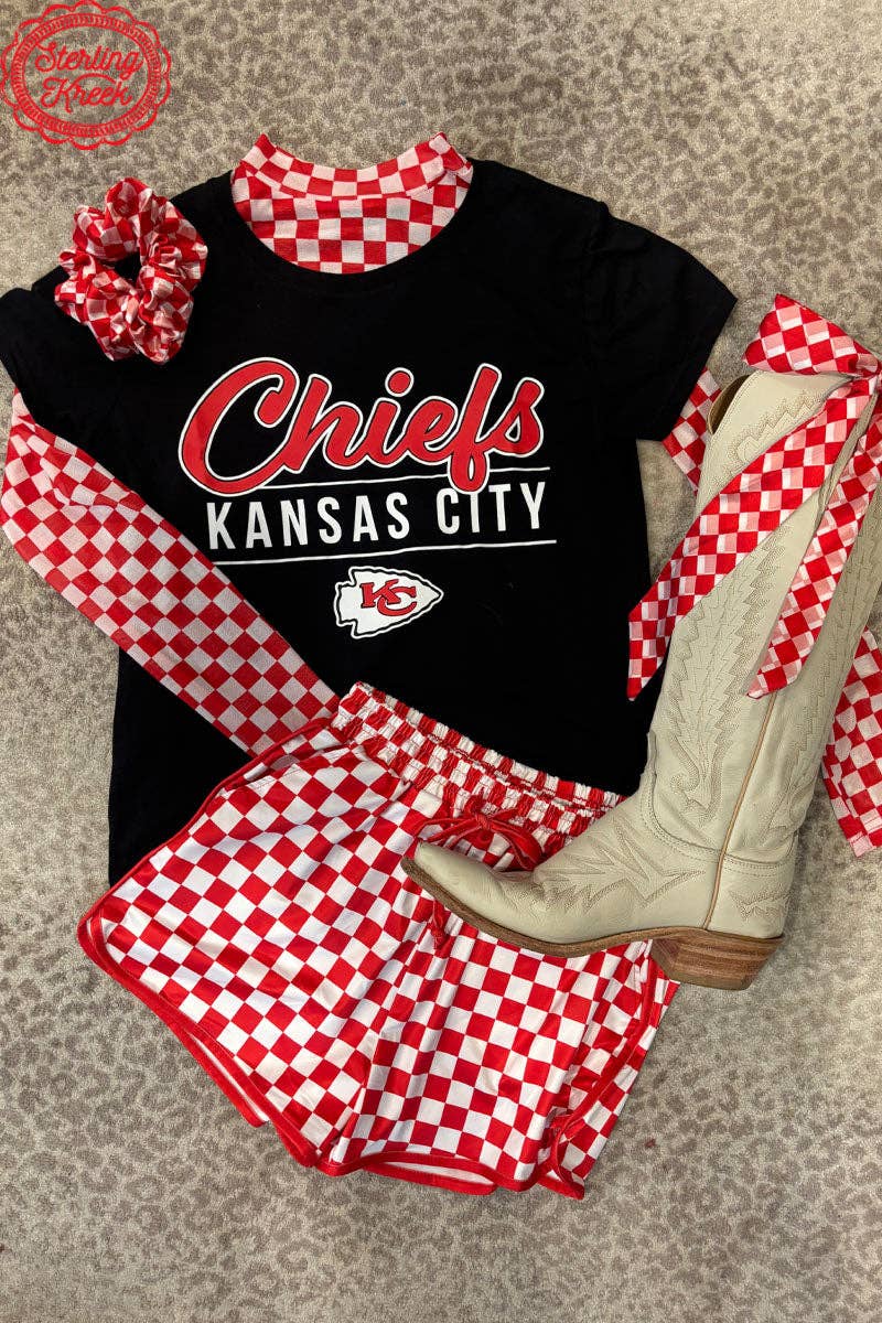 Red Checkered Mesh Top