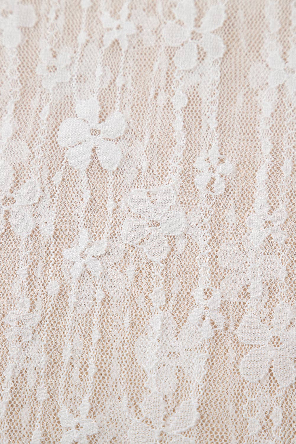 White Sheer Floral Lace Top