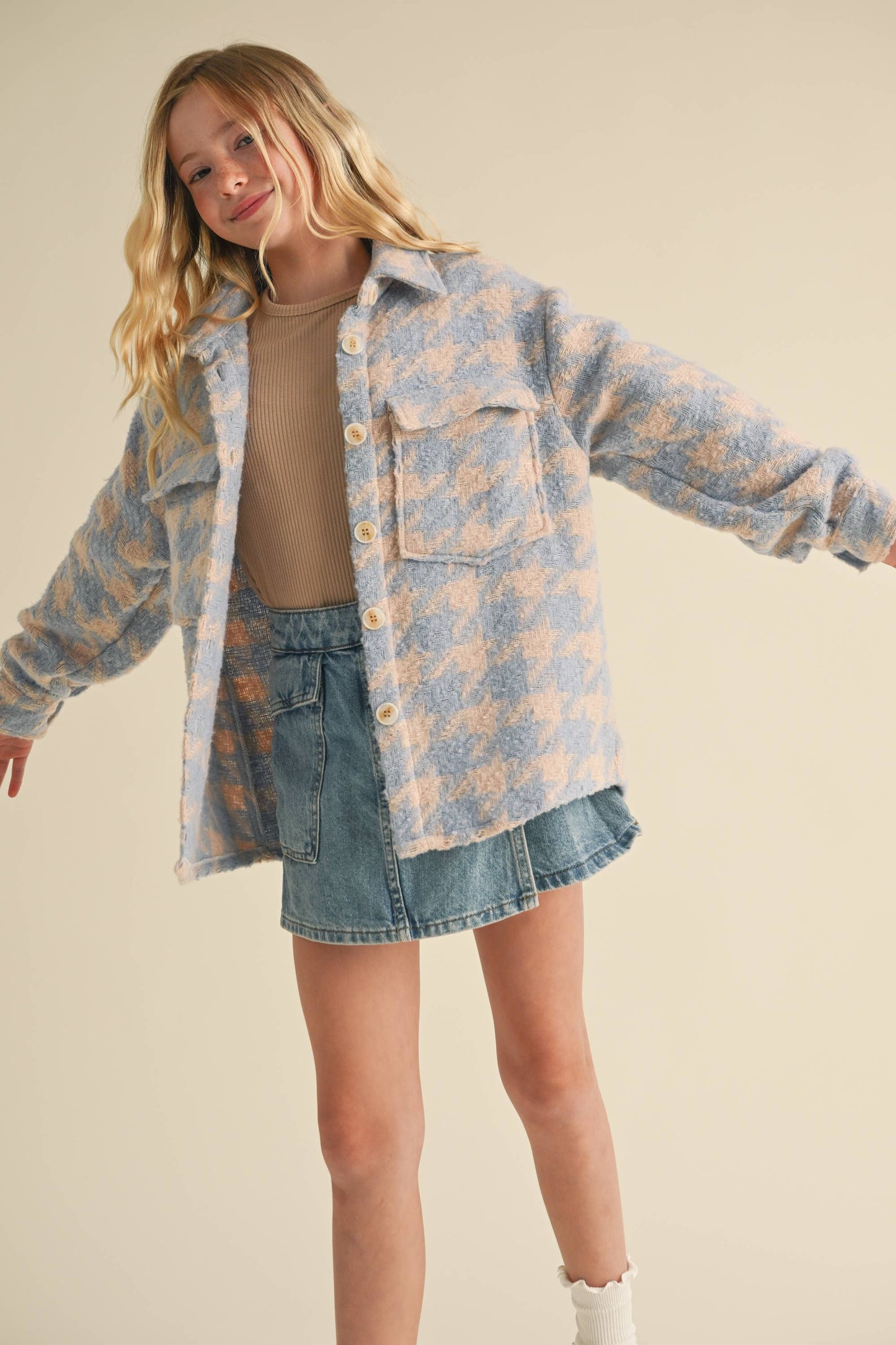 TWEEN KIDS GIRLS DOUBLE POCKET SHACKET