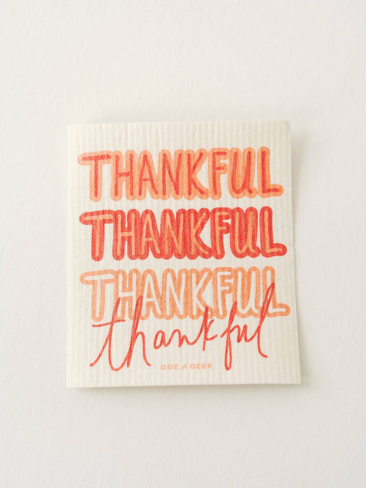Thankful Thankful Thankful Swedish Dishcloth