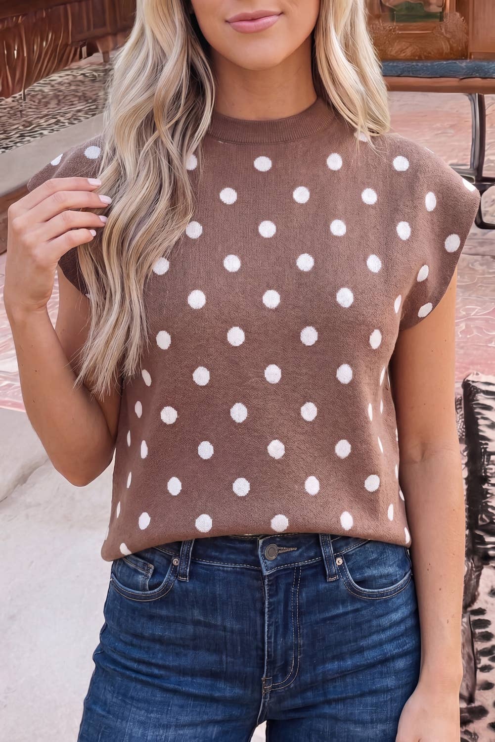 Brown Polka Dot Sweater