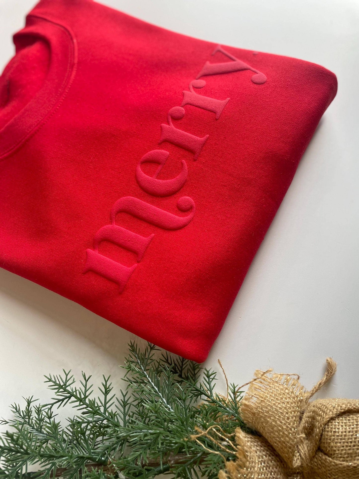 Retro Embossed Merry Sweatshirt