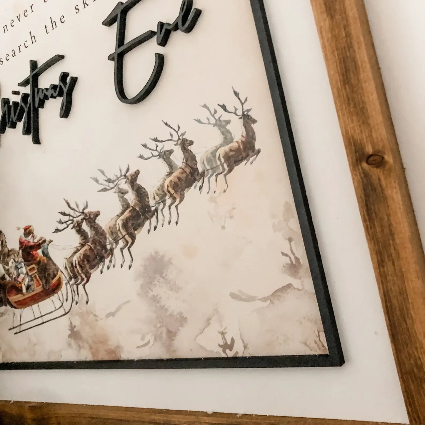 Search Skies Christmas Eve Handmade Wooden Sign