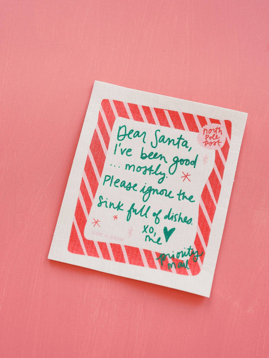 Dear Santa Swedish Dishcloth