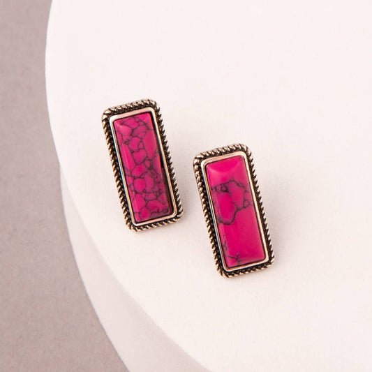 Western Turquoise Bar Post Earrings