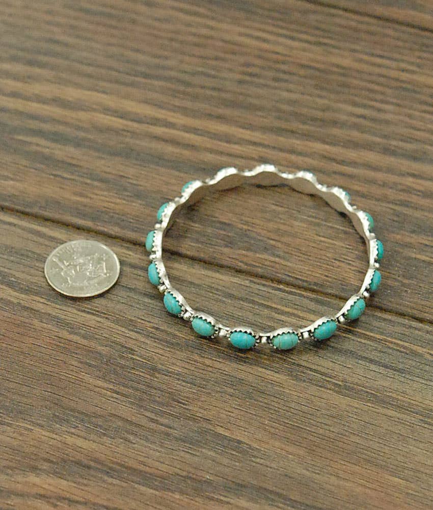 Oval Turquoise Bangle Bracelet