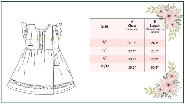 Kids Dainty Coral Floral Ruffle Button Dress