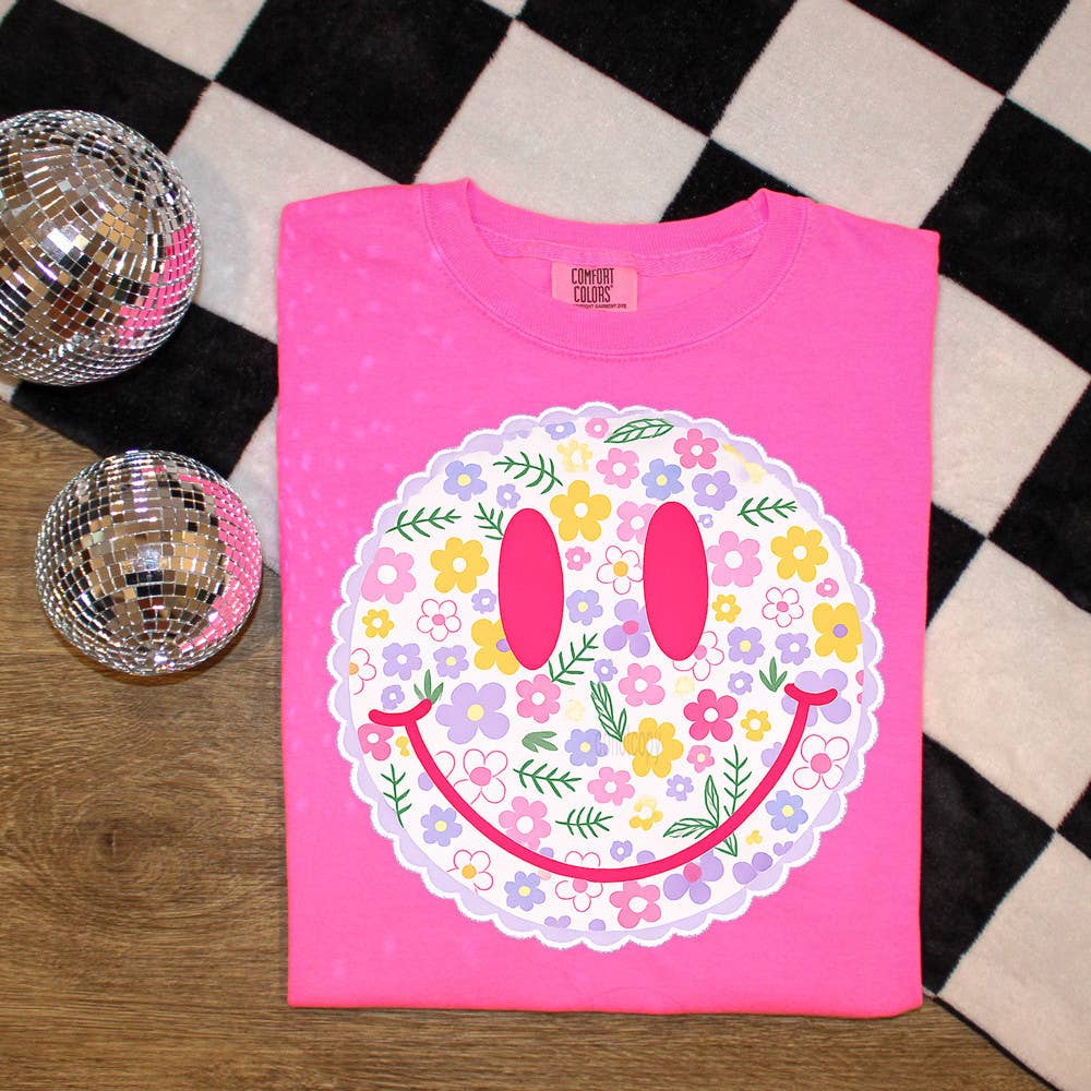 Floral Happy Face Tee