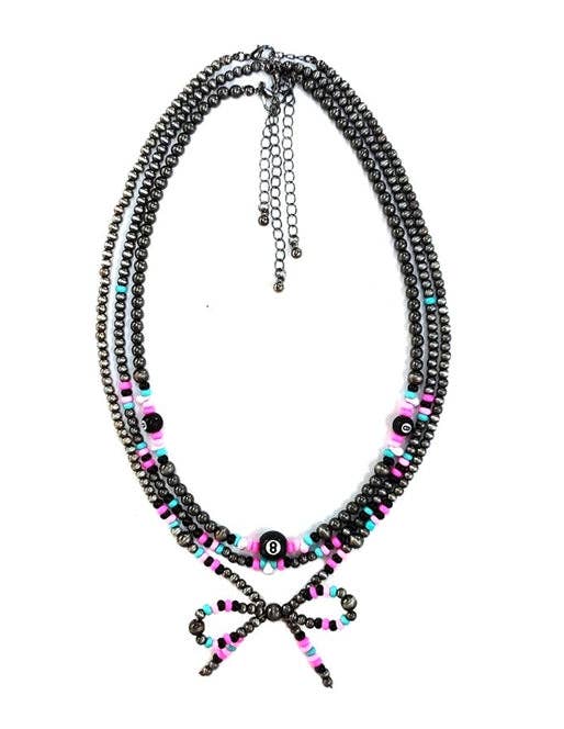 Western 3Layered Navajo Pearl Multi Theme Necklace