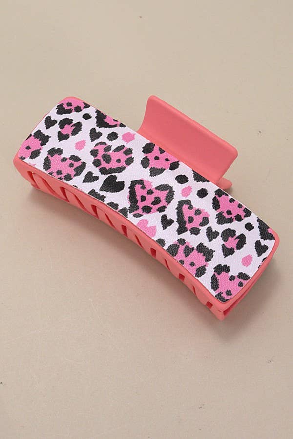 VALENTINE'S GIFT RECTANGLE HEART HAIR CLAW CLIPS