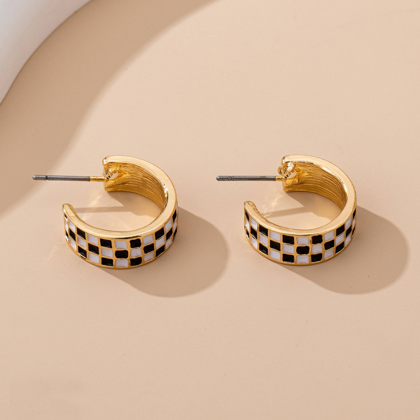 CHECKER   HOOP EARRINGS