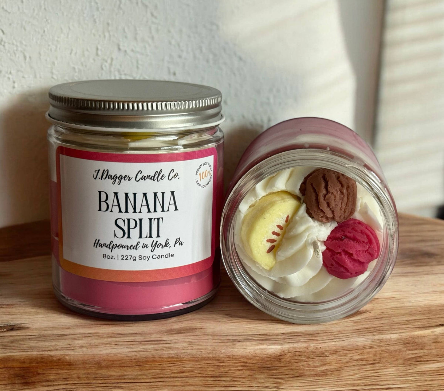 8oz. Banana Split Dessert Soy Candle