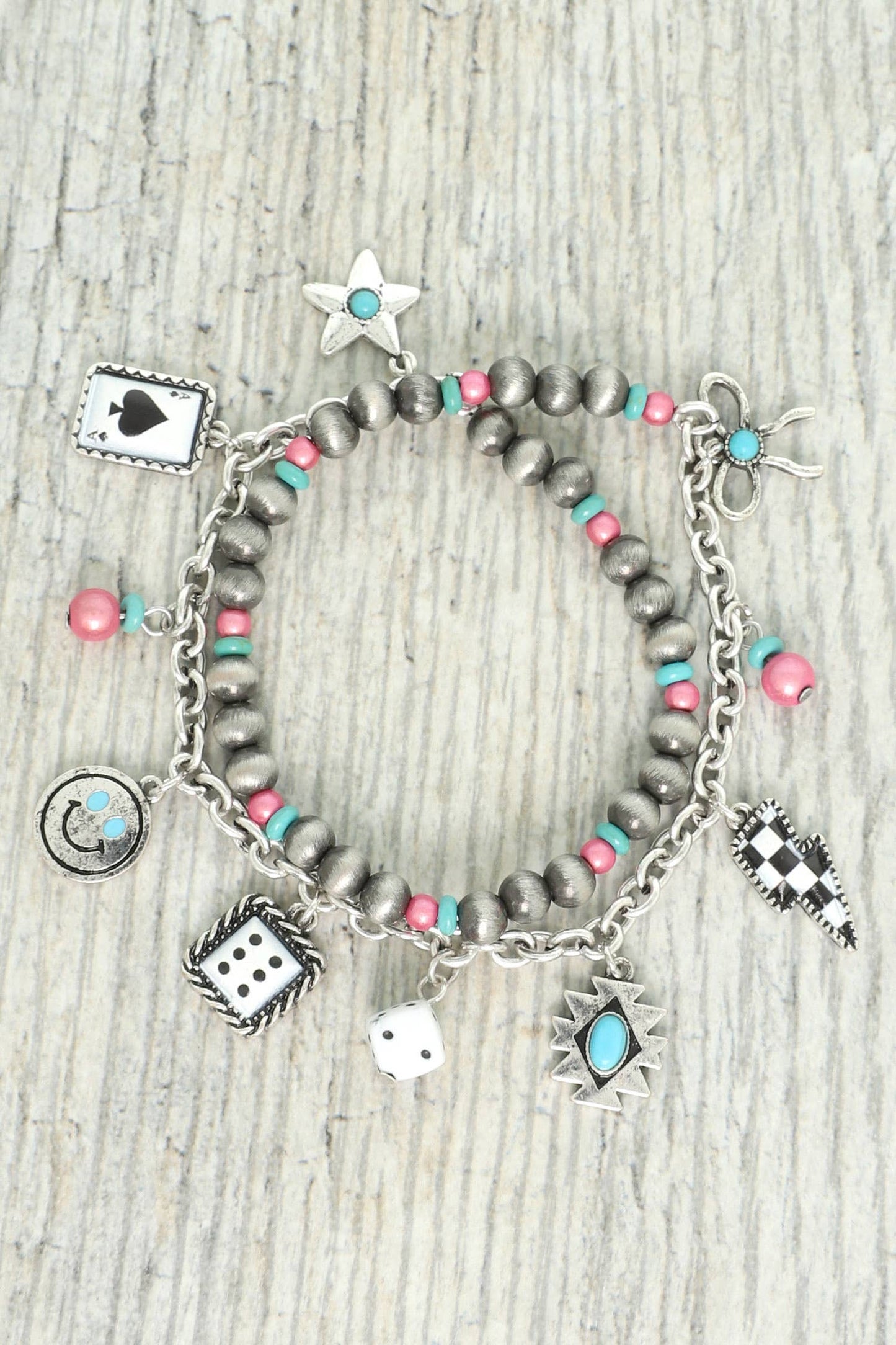 Western Inspired Charm Bracelet with Dice