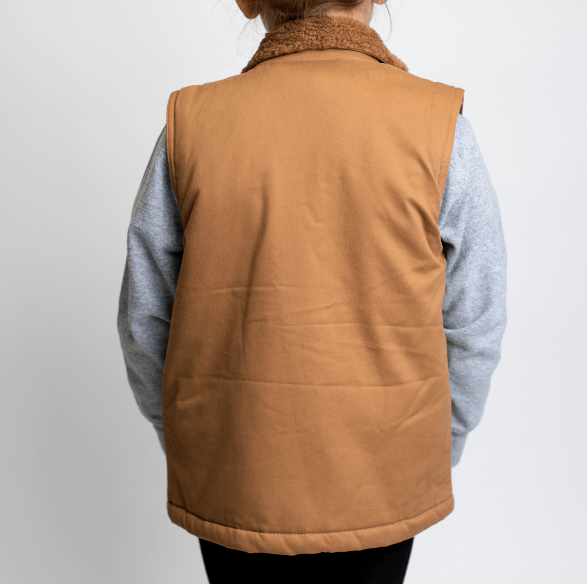Child's Sherpa Lined Brown Vest