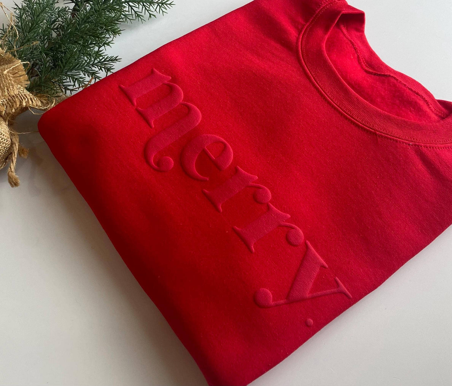 Retro Embossed Merry Sweatshirt