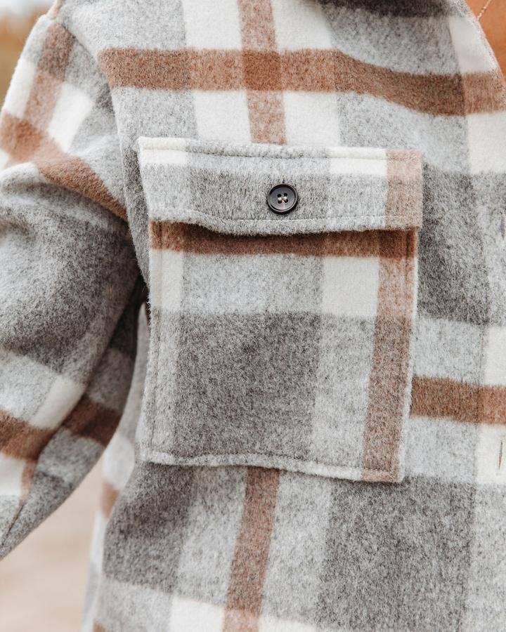 Women's Plaid Button Flannel Shacket