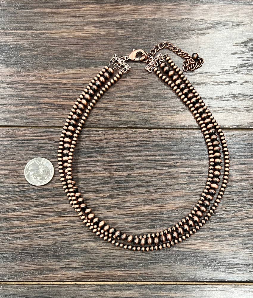 18" Copper Navajo Bead Necklace